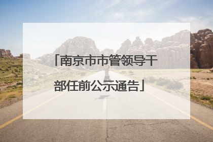 南京市市管领导干部任前公示通告