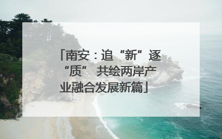 南安：追“新”逐“质” 共绘两岸产业融合发展新篇