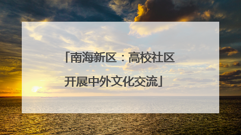 南海新区：高校社区开展中外文化交流