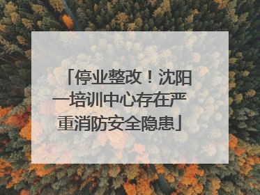 停业整改！沈阳一培训中心存在严重消防安全隐患