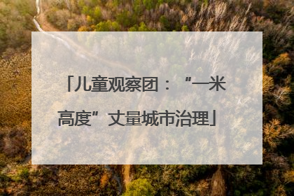 儿童观察团：“一米高度”丈量城市治理