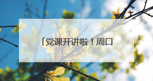 党课开讲啦！周口这场精品党课进基层活动浸润人心
