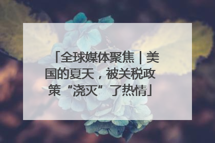 全球媒体聚焦｜美国的夏天，被关税政策“浇灭”了热情