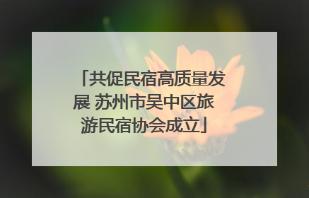 共促民宿高质量发展 苏州市吴中区旅游民宿协会成立