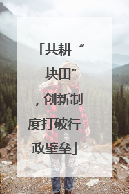 共耕“一块田”，创新制度打破行政壁垒