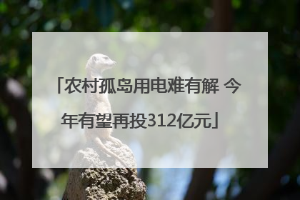 农村孤岛用电难有解 今年有望再投312亿元