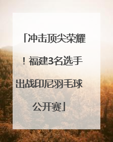 冲击顶尖荣耀！福建3名选手出战印尼羽毛球公开赛