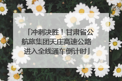 冲刺决胜！甘肃省公航旅集团天庄高速公路进入全线通车倒计时