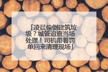 凌晨偷倒建筑垃圾？城管追查当场处理！司机带着罚单回来清理现场