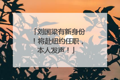 刘国梁有新身份！将赴纽约任职，本人发声！