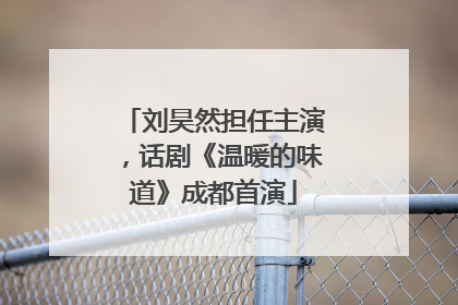 刘昊然担任主演，话剧《温暖的味道》成都首演