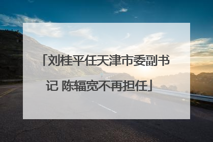刘桂平任天津市委副书记 陈辐宽不再担任