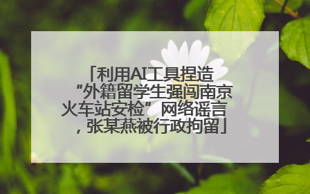 利用AI工具捏造 “外籍留学生强闯南京火车站安检”网络谣言，张某燕被行政拘留