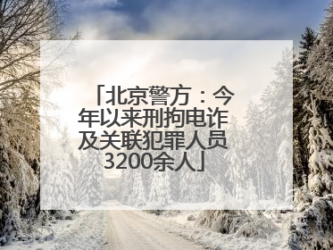 北京警方：今年以来刑拘电诈及关联犯罪人员3200余人