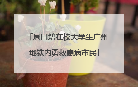 周口籍在校大学生广州地铁内勇救患病市民