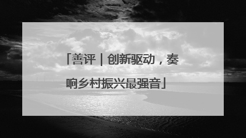 善评｜创新驱动，奏响乡村振兴最强音