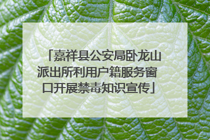嘉祥县公安局卧龙山派出所利用户籍服务窗口开展禁毒知识宣传