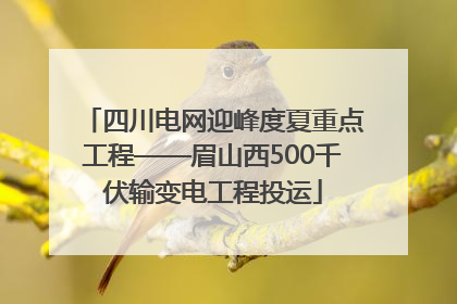 四川电网迎峰度夏重点工程——眉山西500千伏输变电工程投运
