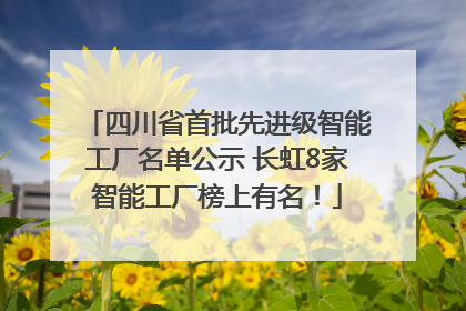 四川省首批先进级智能工厂名单公示 长虹8家智能工厂榜上有名！