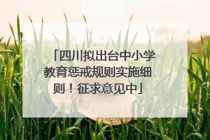 四川拟出台中小学教育惩戒规则实施细则！征求意见中
