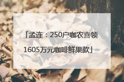 孟连：250户咖农喜领1605万元咖啡鲜果款