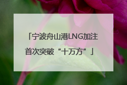 宁波舟山港LNG加注首次突破“十万方”