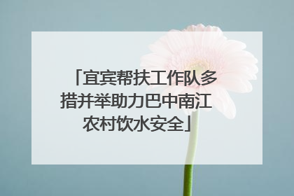 宜宾帮扶工作队多措并举助力巴中南江农村饮水安全
