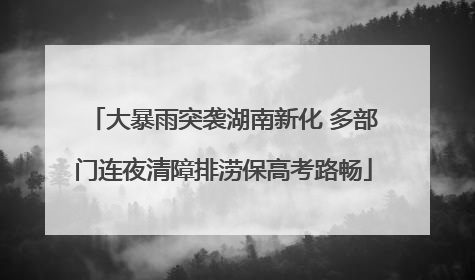 大暴雨突袭湖南新化 多部门连夜清障排涝保高考路畅