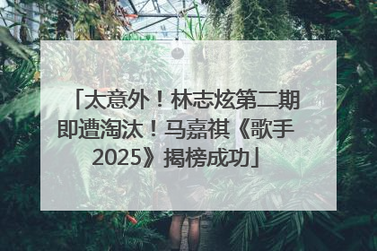 太意外！林志炫第二期即遭淘汰！马嘉祺《歌手2025》揭榜成功