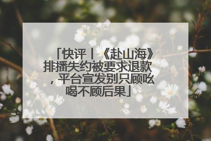 快评丨《赴山海》排播失约被要求退款，平台宣发别只顾吆喝不顾后果