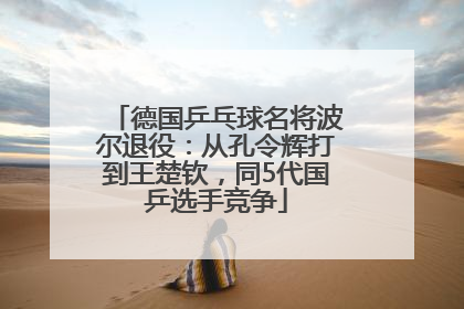 德国乒乓球名将波尔退役：从孔令辉打到王楚钦，同5代国乒选手竞争