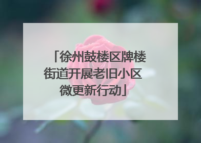 徐州鼓楼区牌楼街道开展老旧小区微更新行动