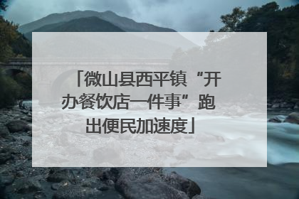 微山县西平镇“开办餐饮店一件事”跑出便民加速度