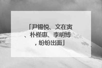 尹锡悦、文在寅、朴槿惠、李明博，纷纷出面