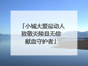 小城大爱最动人 致敬炎陵县无偿献血守护者