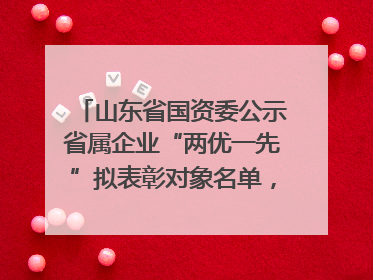 山东省国资委公示省属企业“两优一先”拟表彰对象名单，共250名（个）党员和党组织