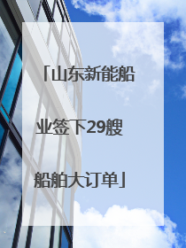 山东新能船业签下29艘船舶大订单
