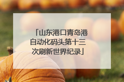 山东港口青岛港自动化码头第十三次刷新世界纪录