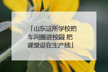 山东这所学校把车间搬进校园 把课堂设在生产线