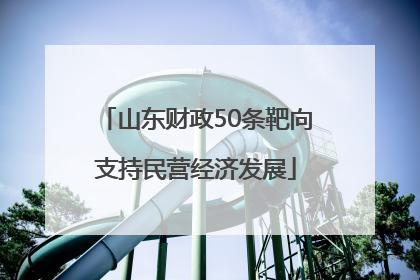 山东财政50条靶向支持民营经济发展
