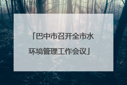 巴中市召开全市水环境管理工作会议
