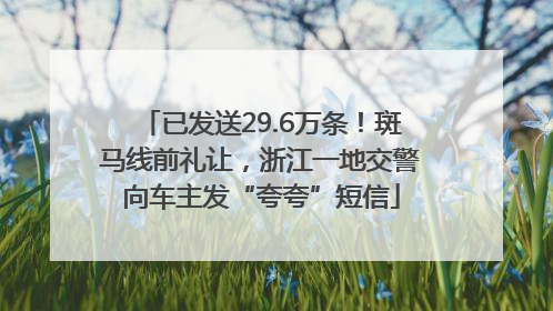 已发送29.6万条！斑马线前礼让，浙江一地交警向车主发“夸夸”短信