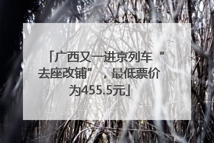 广西又一进京列车“去座改铺”，最低票价为455.5元