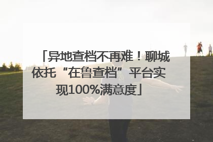 异地查档不再难！聊城依托“在鲁查档”平台实现100%满意度