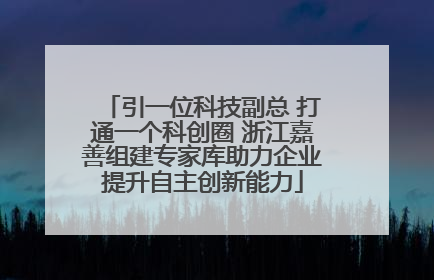 引一位科技副总 打通一个科创圈 浙江嘉善组建专家库助力企业提升自主创新能力