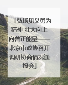 弘扬见义勇为精神 壮大向上向善正能量——北京市政协召开调研协商情况通报会