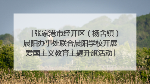 张家港市经开区（杨舍镇）晨阳办事处联合晨阳学校开展爱国主义教育主题升旗活动