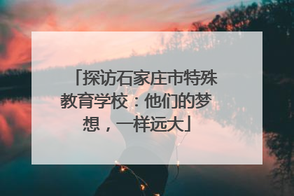 探访石家庄市特殊教育学校：他们的梦想，一样远大