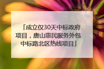成立仅30天中标政府项目，唐山惠民服务外包中标路北区热线项目