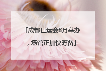 成都世运会8月举办，场馆正加快筹备